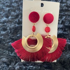 Red Boho earrings